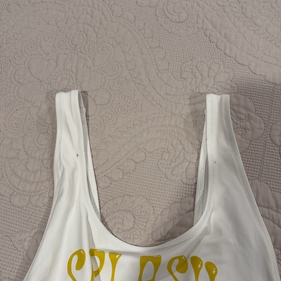 NWT | Aerie Birthday White Splash Around Swimsuit - Scoop Cheekiest Size Medium - Picture 10 of 10